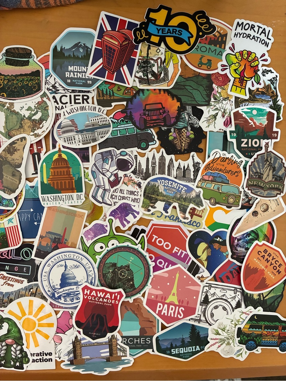 Travel & Nature Sticker Pack - Colorful Vintage Adventure Designs, VSCO, Disney